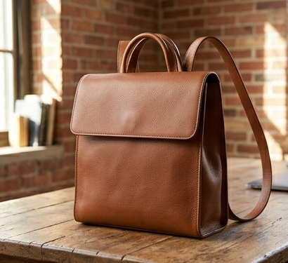 Convertible Leather Backpack